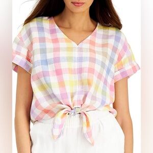 NWT Linen Charter Club Luxury Medium Blouse